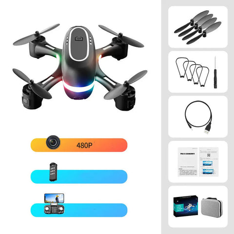 Mini Aerial Photography Gradient LED Remote Control Plane null