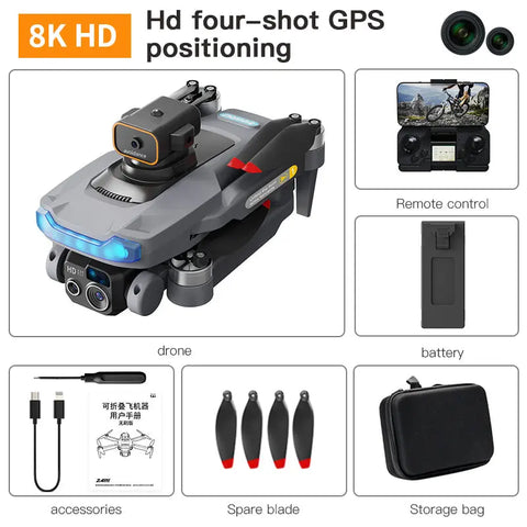 Brushless GPS Automatic Return Drone Obstacle Avoidance Folding HD Aerial Photography Remote Control Quadcopter GPS Positioning null