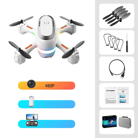 Mini Aerial Photography Gradient LED Remote Control Plane null
