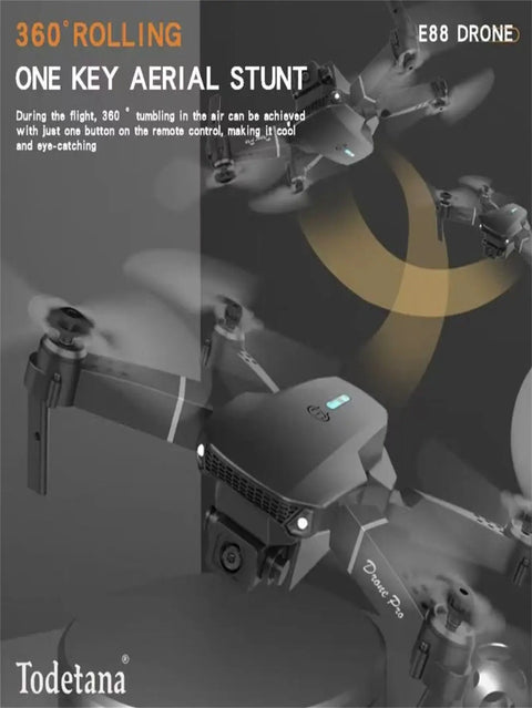 The Battery Configuration Of The E88 Smart Camera Drone Features Real-time Image Transmission From A Single Camera. It Has One-click Touch And Landing Functions. This Is A Foldable Remote-controlled D null
